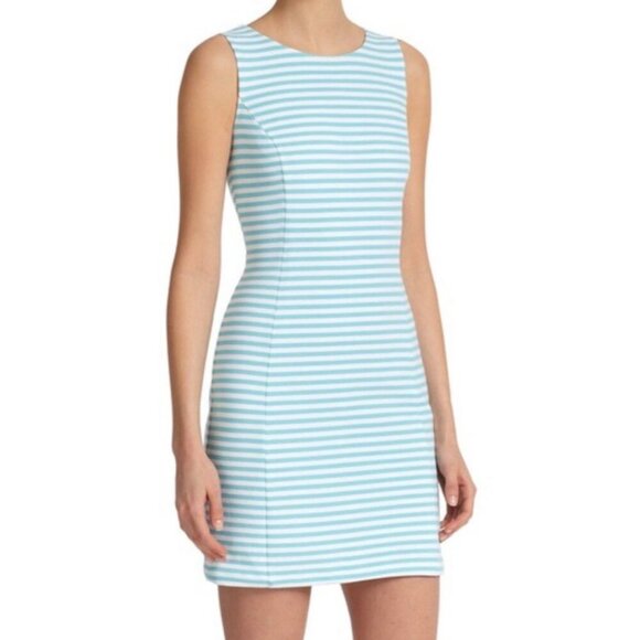 LIlly Pulitzer Shorely Blue & White Ottoman Stripe Cut Out Dress, Size Large - Picture 1 of 6